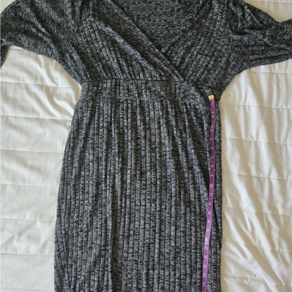 Torrid Charcoal Surplice MIDI Sweater Dress 1 - Picture 5 of 5